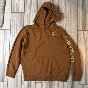 Carhartt Men's Tan Hoodie with Logo